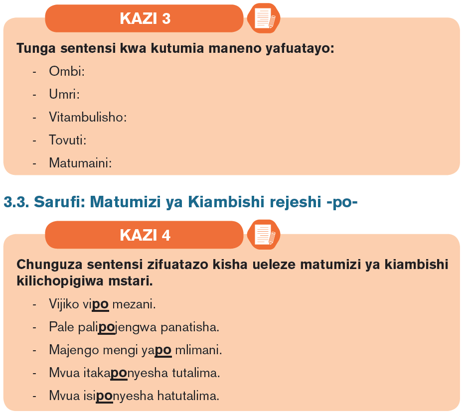 Course Kiswahili LE, Topic MADA YA 2 UTUNGAJI WA BARUA RASMI